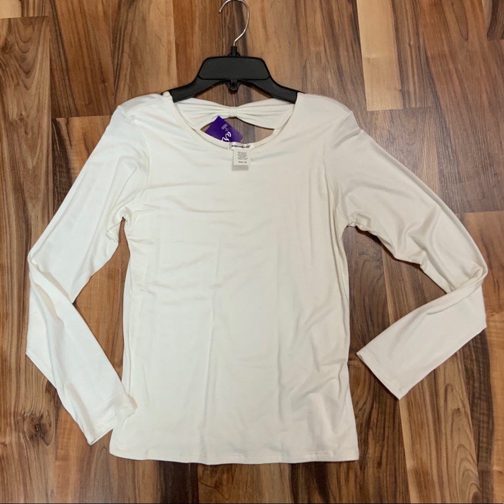 Cream Bow Top by Area Code 407
